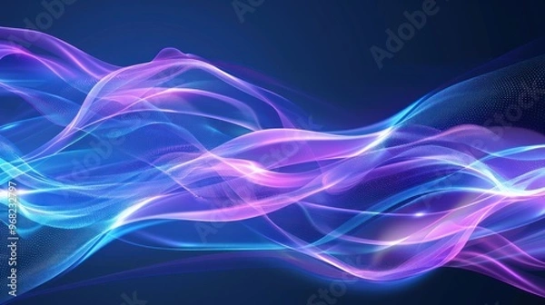 Obraz Abstract Blue and Pink Glowing Waves