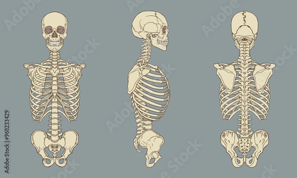 Obraz Human Skeleton Torso Views