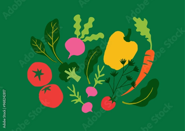 Obraz Organic vegetables illustration