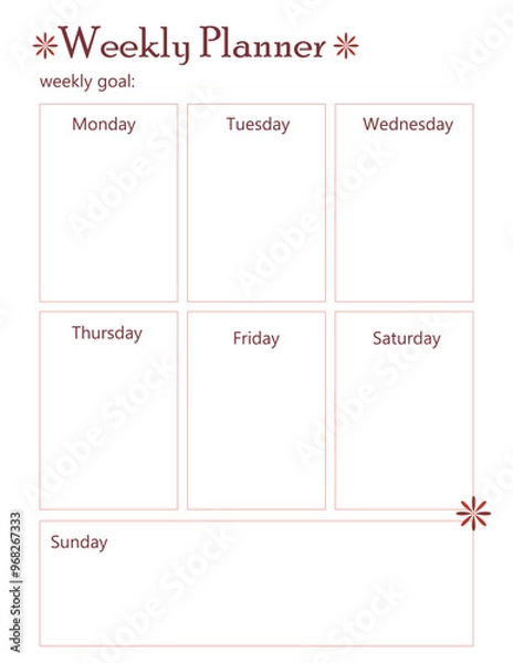 Obraz weekly Planner