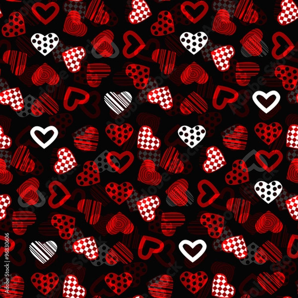 Obraz Valentine's seamless pattern with hearts