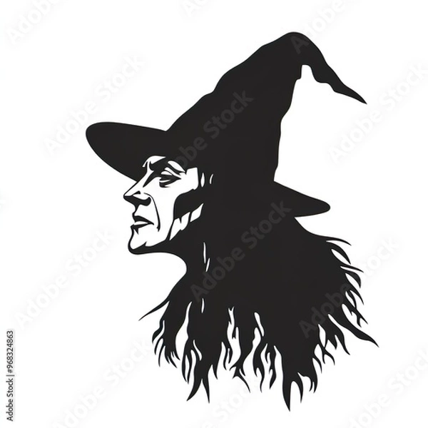 Obraz Witch stencil silhouette