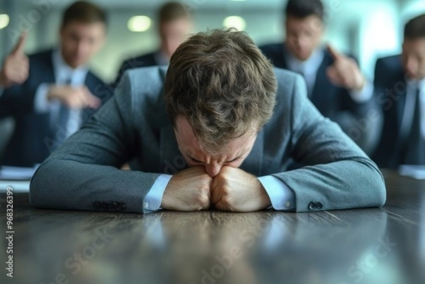 Fototapeta Businessman Feeling Overwhelmed