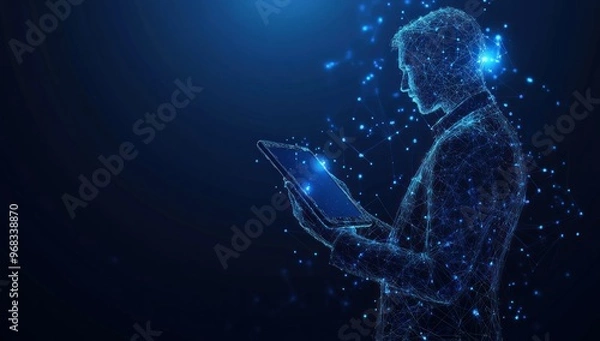 Fototapeta Digital  Man Using  Technology