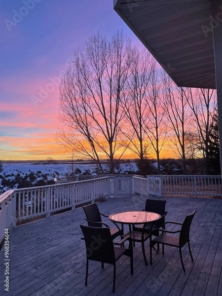 Fototapeta cafe at sunset