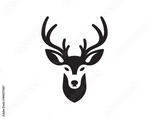 Fototapeta 
Deer logo vector template. Deer head icon symbol vector illustration. Deer silhouette logo black and white.