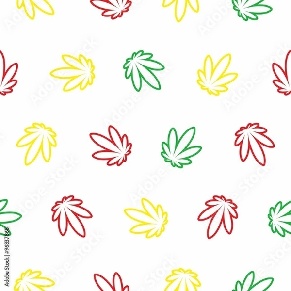 Fototapeta Ganja Marijuana Weed Seamless Pattern Vector