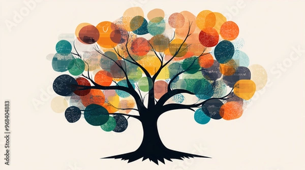 Fototapeta A tree with branches formed by speech bubbles