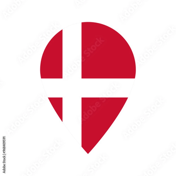 Obraz Denmark flag location icon