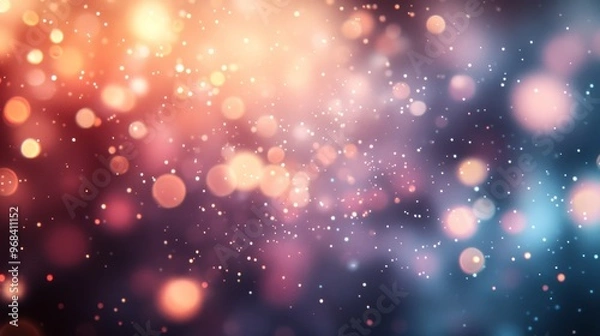 Fototapeta Abstract Blurred Background with Pink, Orange, and Blue Bokeh Lights