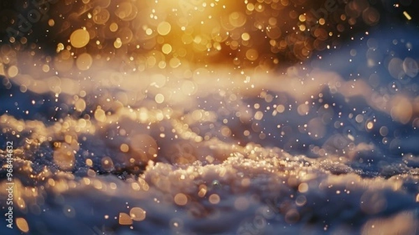 Fototapeta Weather Phenomena: Tapioca Snow, Graupel, Powder Snow, and Large Dense Snowflakes with Intermediate Density Between Snow and Hail During Spring