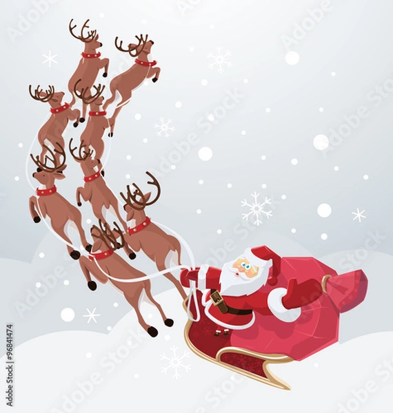 Obraz flying santa on deer