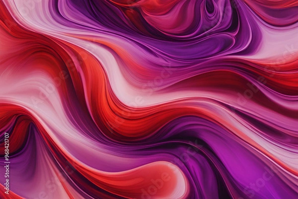 Fototapeta Psychedelic swirls of neon colors captured in a 3d refraction through glass, creating a hypnotic and otherworldly abstract pattern