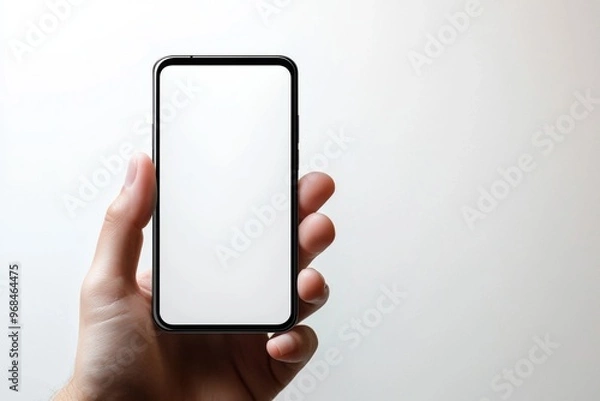 Fototapeta Hand Holding Smartphone Mockup Isolated created with Generative AI