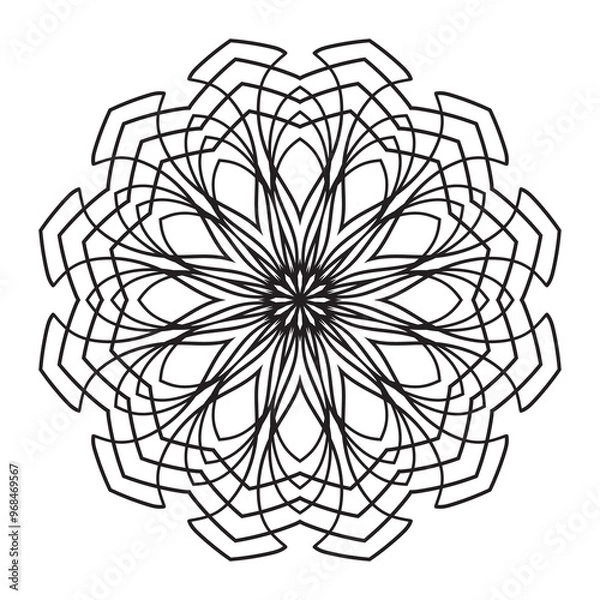 Obraz Geometric Floral Mandala Pattern coloring page white background