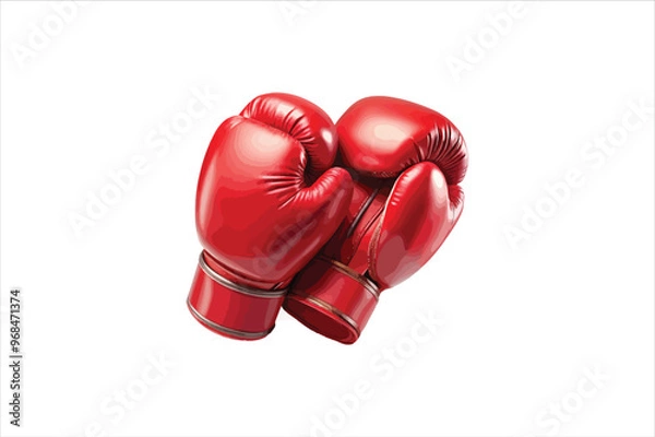 Fototapeta Vector of a fiery red boxing gloves. Boxing gloves on white background.