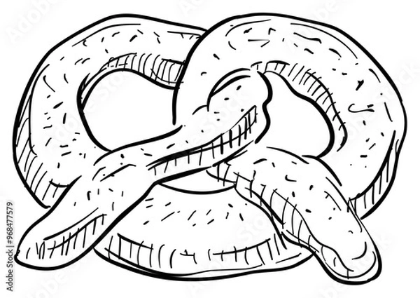 Obraz pretzel handdrawn illustration