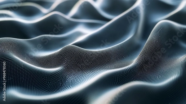 Obraz Abstract Wavy Grid Pattern   Technology Background