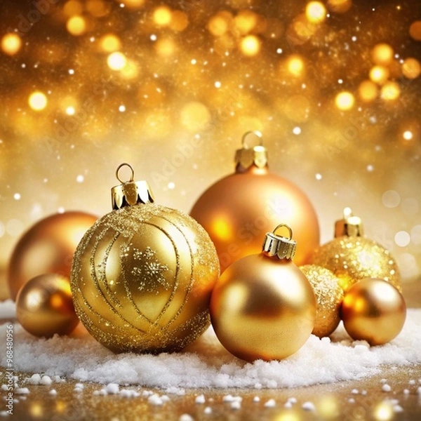 Obraz christmas balls on snow