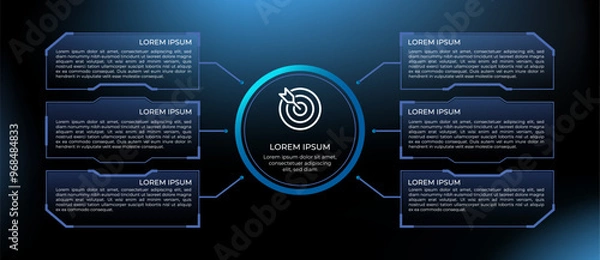 Obraz Futuristic infographic with transparent charts