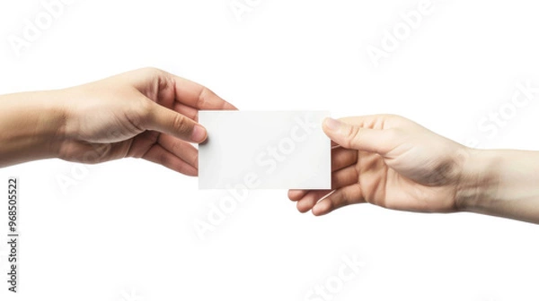 Obraz Hand hold blank card on transparent background