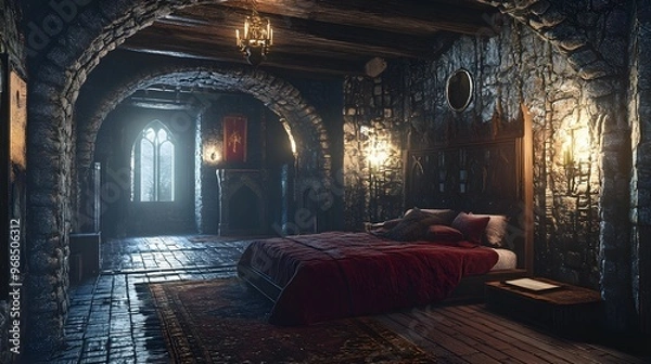 Obraz Medieval Bedroom Interior cool room design