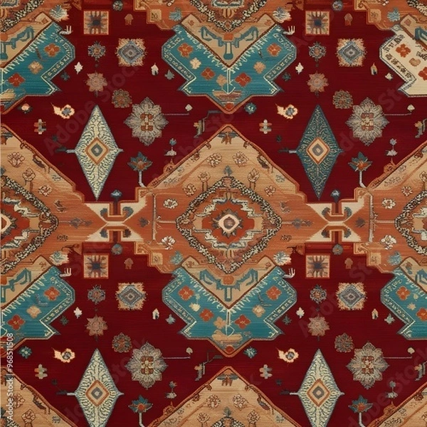 Obraz Kurdish Rug Motifits pattern background 