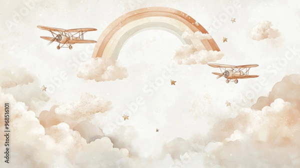 Obraz Rainbow Clouds & Planes.