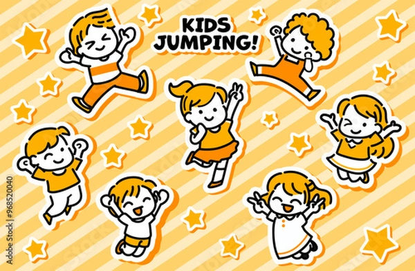 Fototapeta 元気な子ども達 ジャンプ