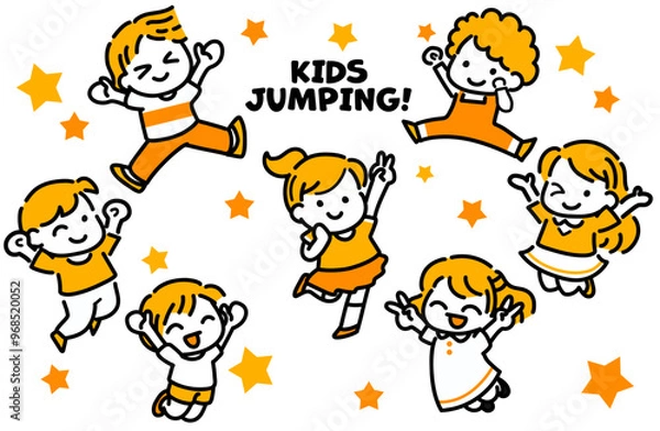 Fototapeta 元気な子ども達 ジャンプ