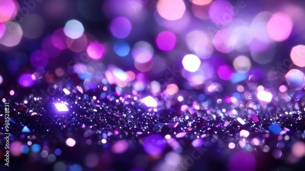 Obraz Purple Glitter Bokeh Background with Lights