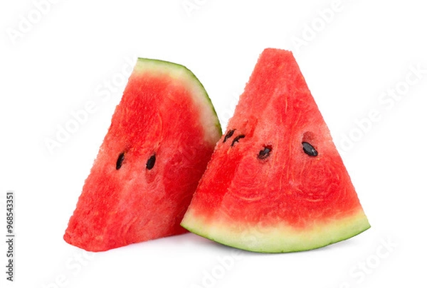 Fototapeta two sliced fresh watermelon isolated, png