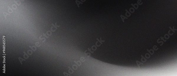 Fototapeta Gradient Grey Black White Monochrome Abstract Background with Noise Grainy Texture. For poster, banner, flyer and presentation.
