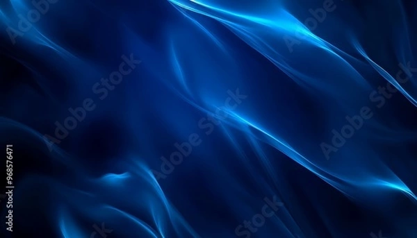 Fototapeta Abstract minimal neon background with glowing wavy line Dark wall illuminated 