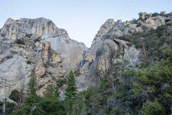 Obraz Beautiful mountain waterfall between two rock domes