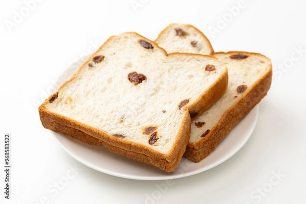 Obraz 白背景にレーズンパン