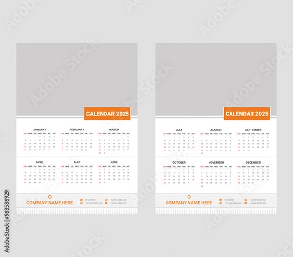 Obraz Wall Calendar Mockup, Wall calendar design template