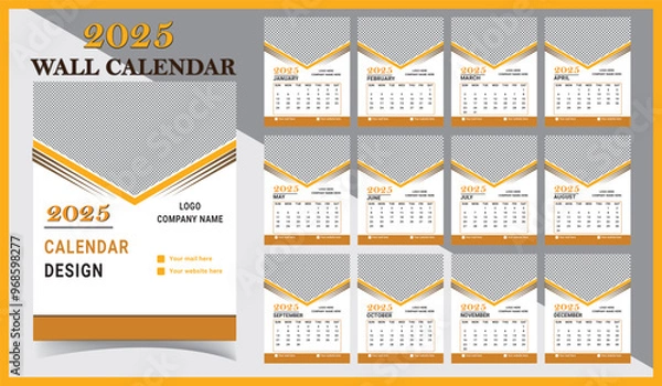 Obraz Wall calendar Template design.