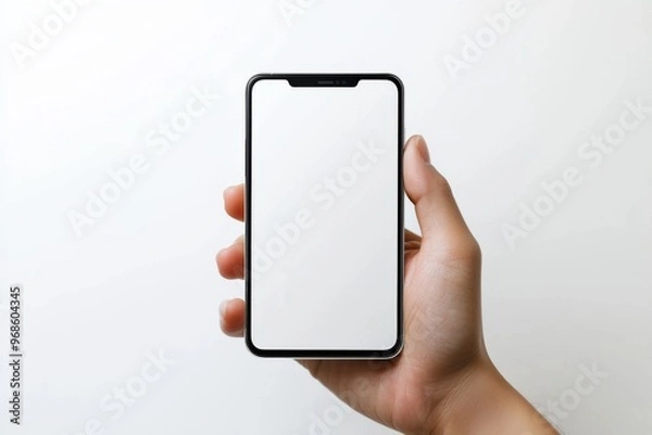 Fototapeta Hand Holding Smartphone Mockup Isolated created with Generative AI