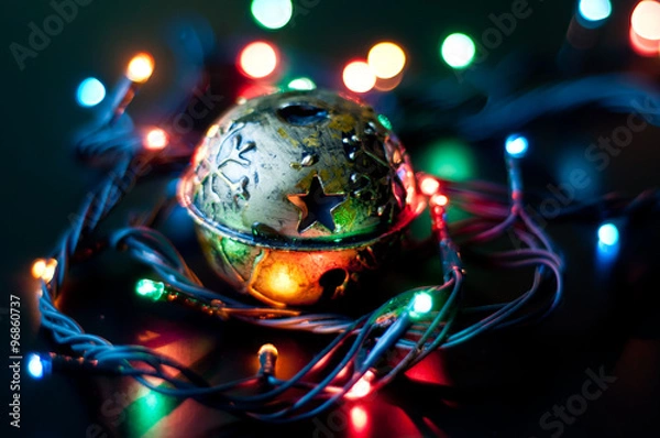 Obraz lampki i bombka