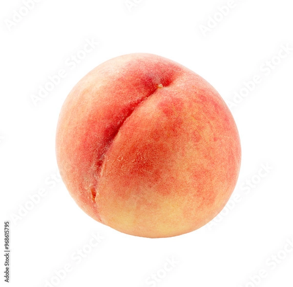 Fototapeta Peaches placed on a white background.