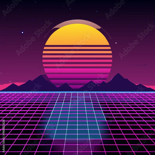 Obraz Retro 80s Vector Aesthetic