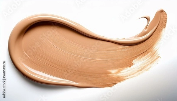 Obraz Smooth Elegance: Beige Liquid Foundation Stroke Ideal for Cosmetics Artistry"