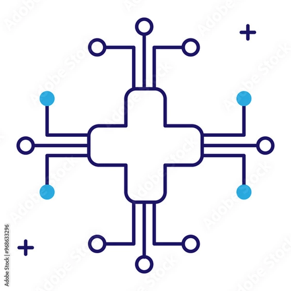 Obraz AI-Driven Healthcare Solutions Vector Icon Design, artificial intelligence, medical technology, healthcare solutions
