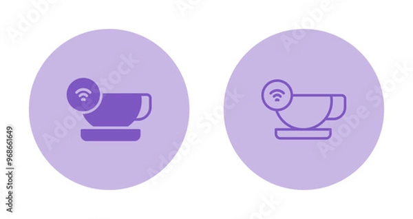 Fototapeta Smart Coffee Mug Vector Icon