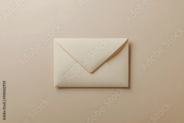Fototapeta Mockup of a Closed Light Bone Color Envelope