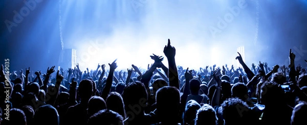 Obraz dopingowanie tłumu na koncercie rockowym