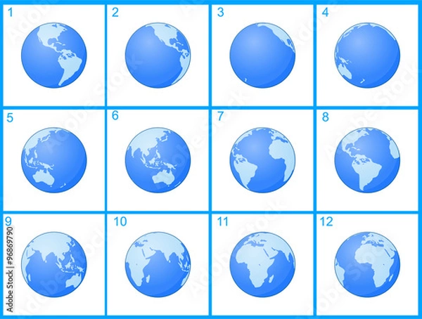 Fototapeta Animation Globe rotating.