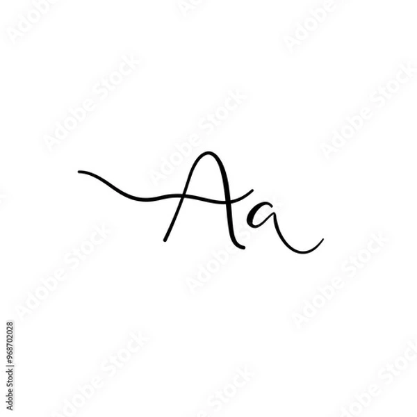 Obraz A hand-drawn signature logo design template