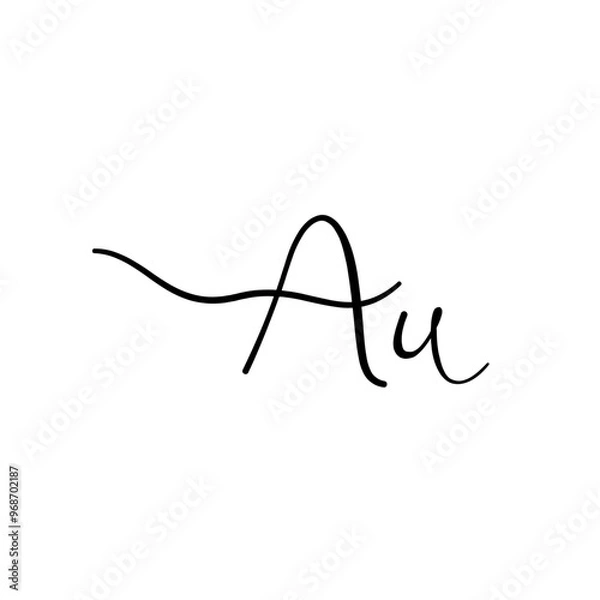 Obraz A hand-drawn signature logo design template